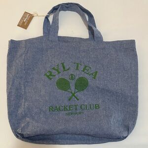‘Ryl Tea Racket Club Newport’ Blue/Green Tote Bag OS